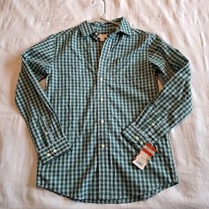 Cat & Jack boys large or 12-14 blue & green plaid long sleeved shirt
